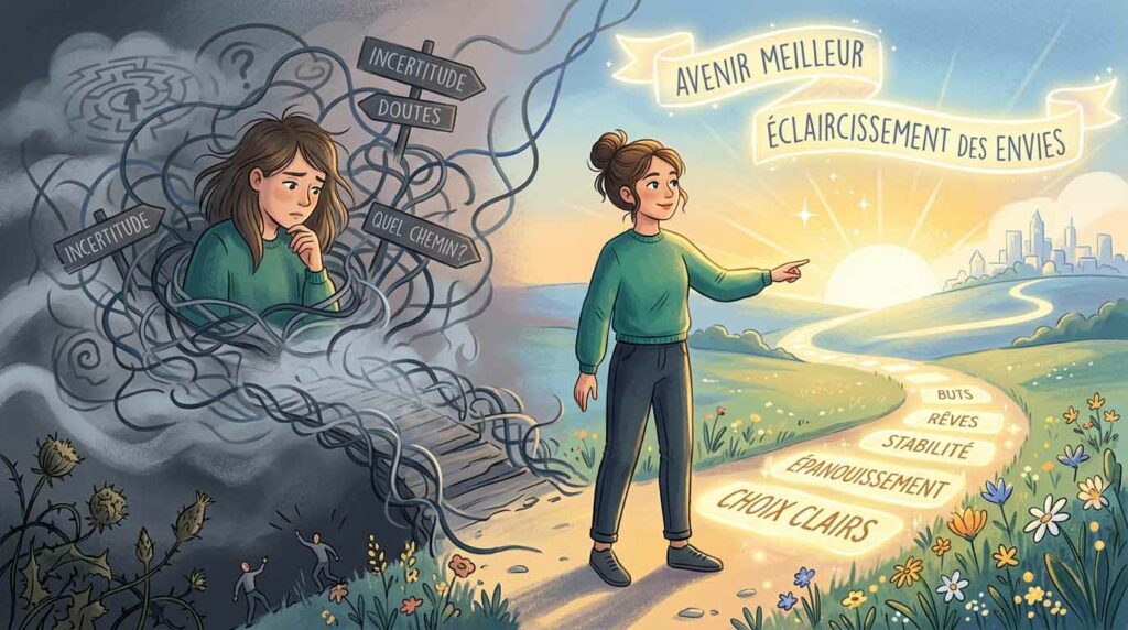 une femme qui entrevoit un meilleur avenir professionnel grâce à un bilan de compétences